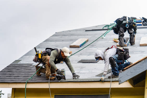 Professional Roof Replacement technician working in West Burke, VT